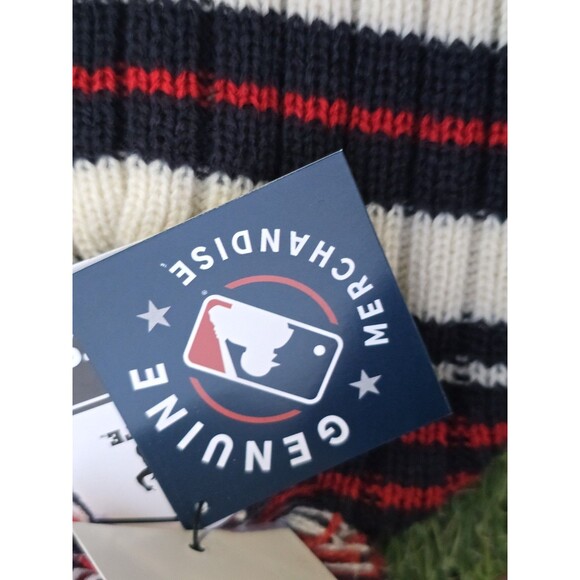 Atlanta Braves Striped Winter Beanie MLB Hat Cap Red White Navy New With Tags - Picture 5 of 9